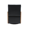Coolmore 360 Degree Swivel Barrel Club Chair With One Pillow,Modern Comfortable Upholstered Accent Chair,Linen Accent Chair For Living Room,Bedroom Black Pu Black Pu Primary Living Space Modern Foam Pu Leather