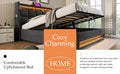Queen Size Upholstered Platform Bed With A Hydraulic Storage System, Led And Usb Charging, Grey Without Mattress Queen Grey Metal & Wood