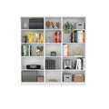 Olson 3 Piece Living Room Set With 3 Bookcases, White White Particle Board Engineered Wood