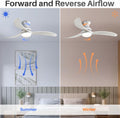 52 Inch Modern Ceiling Fan With 3 Color Dimmable Solid Wood Blades Remote Control Reversible Dc Motor For Bedroom Silver Metal & Wood