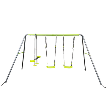 Xns081 Lime Green Interesting Swingset With Plastic Safe Swing Set 440Lbs For Outdoor Playground For Age 3 With Face To Face Without Tee Lime Green Steel