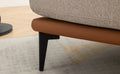 Modern Two Tone Barrel Fabric Chair, Upholstered Round Armchair For Living Room Bedroom Reading Room, Burnt Orange Burnt Orange Linen