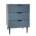 3 Drawer Cabinet, Accent Storage Cabinet, Suitable For Bedroom, Living Room, Study Blue Particle Board
