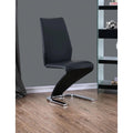 Contemporary Style Z Shaped Chair Base 2Pcs Dining Chairs Blackchrome Finish Side Chair Dining Room Furniture Black Dining Room Contemporary,Modern Metal