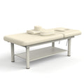 80 Inches Wide Quality Leather Beauty Spa Furniture Massage Table Bed Iron On Round Legs Facial Bed Beauty Bed Beige Gray Gray Pu Leather
