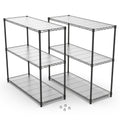 2 Pack 3 Tier Shelf Wire Shelving Unit, 2P 3Twl1848 B Lkj Black Iron Plastic