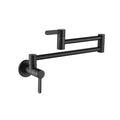Wall Mount Folding Kitchen Pot Filler Faucet Matte Black Brass