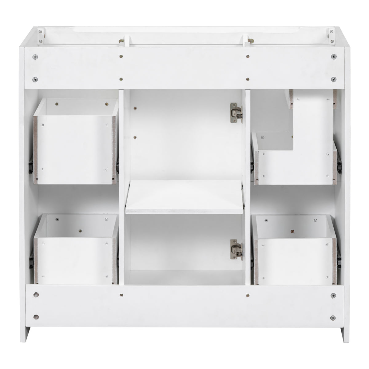 Cabinet Only 36" White Bathroom Vanity Sink Not Included White Mdf