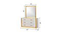 Contemporary Style 4Pc King Bedroom Set Made With Wood & Gold Finish Box Spring Not Required King White Wood 4 Piece Set Bedroom Bed Included,Dresser Included,Mirror Included,Nightstand Included Contemporary,Modern Solid Wood Mdf Built In Lighting Wood