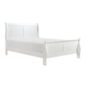Classic Louis Philipe Style White Queen Size Bed 1Pc Traditional Design Bedroom Furniture Sleigh Bed Box Spring Required Queen White Wood Bedroom Traditional,Transitional Bed Frame Wood