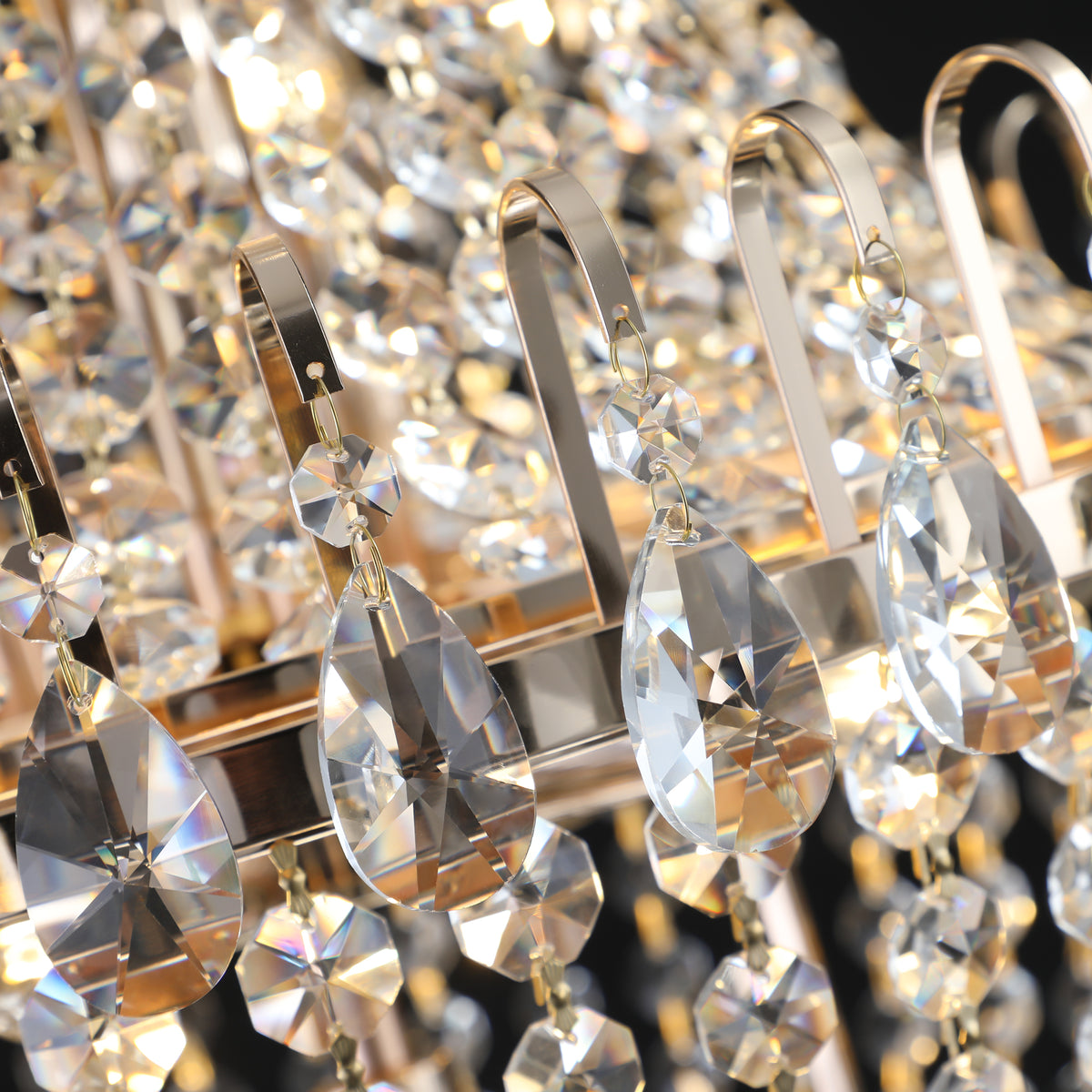 Gold Crystal Chandeliers,Large Contemporary Luxury Ceiling Lighting For Living Room Dining Room Bedroom Hallway Without Bulb Gold Luxury Crystal Iron