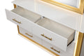 Obsession Contemporary Style 6 Drawer Dresser Made With Wood & Gold Finish White Bedroom Contemporary,Modern Wood