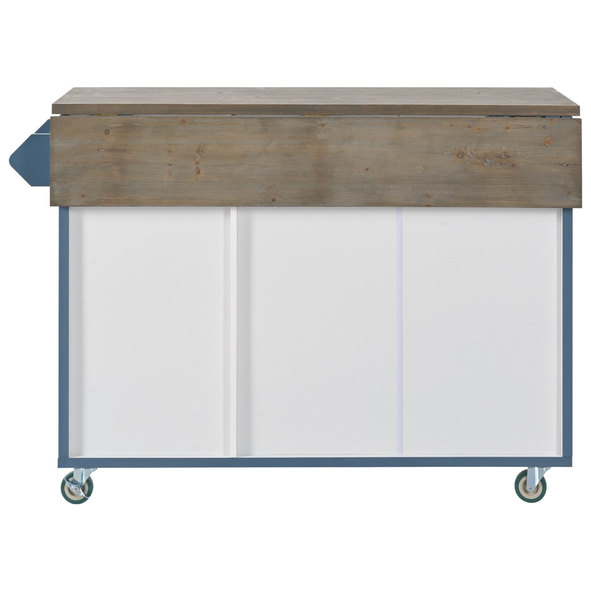 Retro Mountain Wood 47"D Kitchen Island With Drop Leaf, Accent Cabinet With Internal Storage Rack, Farmhouse Rolling Kitchen Cart On Wheels For Living Room, Kitchen, Dining Room Navy Blue Navy Blue Kitchen Classic,European,Modern Rectangular Kitchen