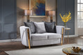 Chanelle Thick Velvet Fabric Upholstered 2Pc Living Room Set Made With Wood In Gray Gray Velvet Wood Primary Living Space Soft Cushion Back Contemporary,Modern Solid Wood Mdf Wood 5 Seat