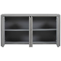 Designed Storage Cabinet Sideboard With 4 Doorsadjustable Shelves, Suitable For Living Rooms, Entrance And Study Rooms. 1 2 Shelves Gray Mdf Acacia