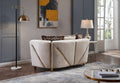 Chanelle Thick Velvet Fabric Upholstered Loveseat Made With Wood In Beige Beige Velvet Wood Primary Living Space Cushion Back Contemporary,Modern Velvet Wood