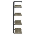 Black And Grey Driftwood Metal 24 Inch Wall Shelf 4 Black Grey Gray Vertical Office Open Back Wood Farmhouse,Rustic Wall Mounted Wood Metal