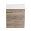 18 Inch Bathroom Vanity With Top, Small Bathroom Vanity And Sink Grey 1 Bathroom Wall Mounted Modern Plywood