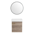 18 Inch Bathroom Vanity With Top, Small Bathroom Vanity And Sink Grey 1 Bathroom Wall Mounted Modern Plywood