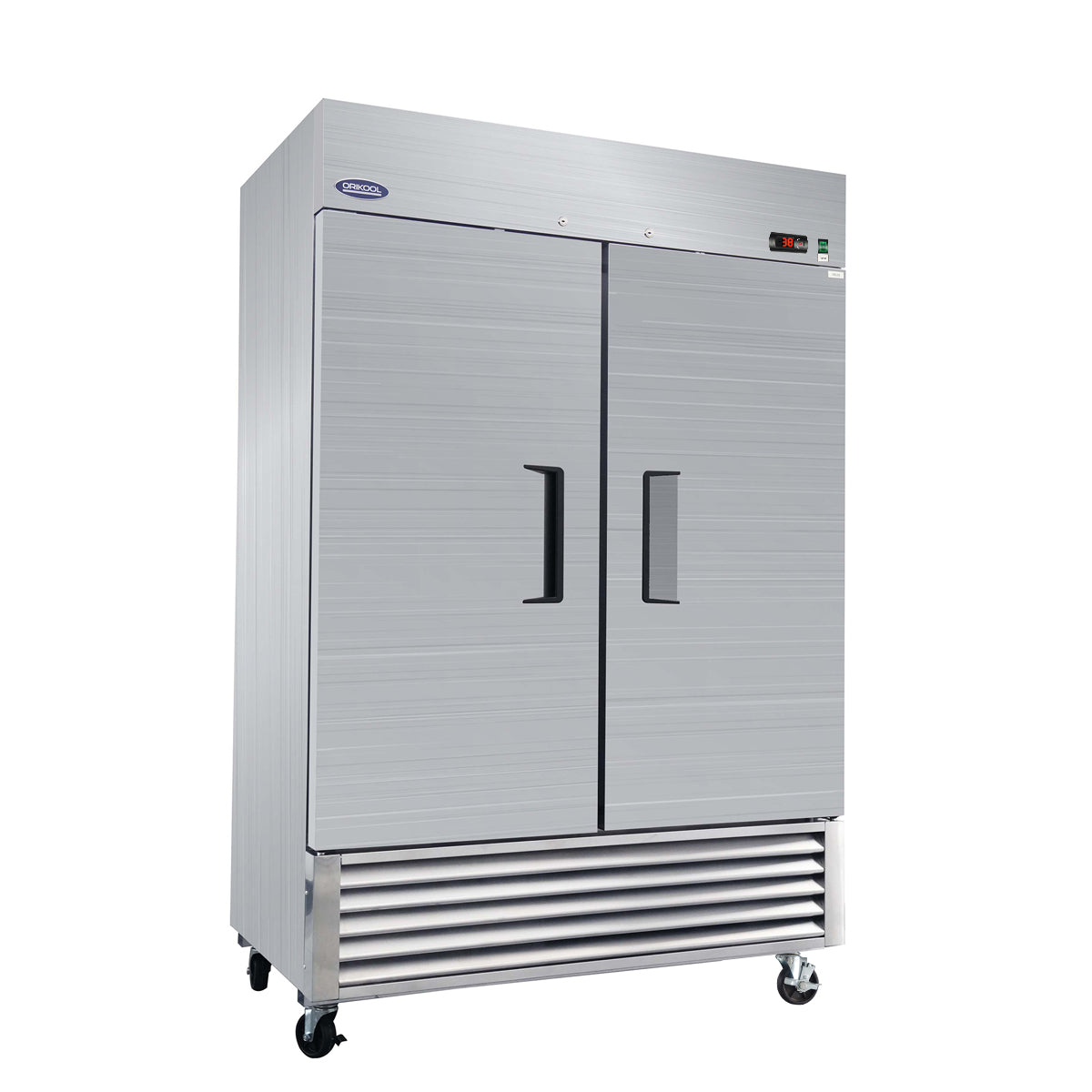 Orikool 54" Commercial Refrigerator 49 Cu.Ft With 2 Solid Door Reach In Refrigerators Stainless Steel Etl Approved Upright Fridge Storage Silver Stainless Steel