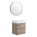 18 Inch Bathroom Vanity With Top, Small Bathroom Vanity And Sink Grey 1 Bathroom Wall Mounted Modern Plywood