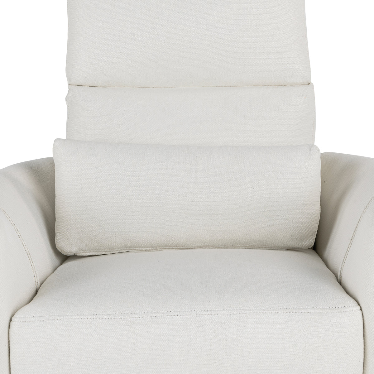 Upholstered Swivel Recliner Manual Rocker Recliner Chair Baby Nursery Chair With Two Removable Pillows For Living Room, Beige Beige Foam Linen