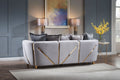 Chanelle Thick Velvet Fabric Upholstered 2Pc Living Room Set Made With Wood In Gray Gray Velvet Wood Primary Living Space Soft Cushion Back Contemporary,Modern Solid Wood Mdf Wood 5 Seat