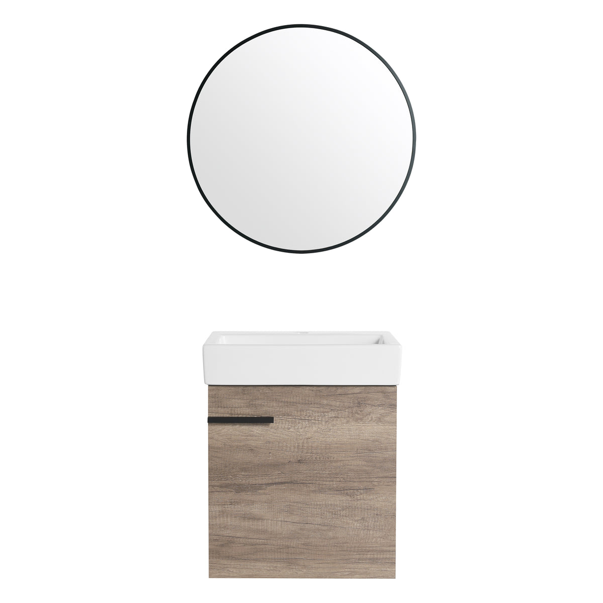 18 Inch Bathroom Vanity With Top, Small Bathroom Vanity And Sink Grey 1 Bathroom Wall Mounted Modern Plywood
