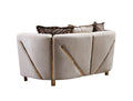 Chanelle Thick Velvet Fabric Upholstered Loveseat Made With Wood In Beige Beige Velvet Wood Primary Living Space Cushion Back Contemporary,Modern Velvet Wood
