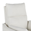 Upholstered Swivel Recliner Manual Rocker Recliner Chair Baby Nursery Chair With Two Removable Pillows For Living Room, Beige Beige Foam Linen