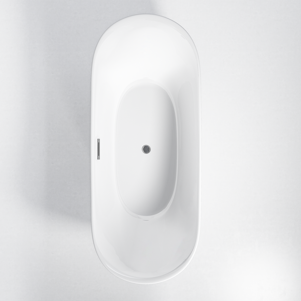 67" Acrylic Freestanding Bathtub Acrylic Soaking Tubs, Oval Shape Freestanding Bathtubs With Chrome Overflow And Pop Up Drain, Double Slipper Tub Gloss White Oval Bathroom Freestanding Tubs Polished 61 69 In Contemporary Soaking Center Acrylic Acrylic