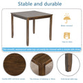 5 Piece Modern Dining Set, Square Wooden Dining Table With 4 Upholstered Chairs For Kitchen, Dining Room, Walnut Upholstered Chair Wood Walnut Seats 4 Wood Dining Room Acacia 4 Leg Square Dining Table With Chair Acacia Wood