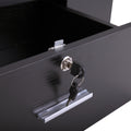 Classic Wall Mounted Styling Station With Drawer And Tool Holes, Vanity Table, Dressing Table, Equipment For Barber Beauty Spa Salon Shops, Black Black Particle Board