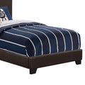 Brown Twin Panel Bed Box Spring Required Twin Brown Wood Bedroom Transitional Panel Foam Faux Leather Upholstered