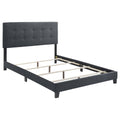 Grey Tufted Full Panel Bed Box Spring Required Full Grey Wood Bedroom Transitional Panel Foam Upholstered