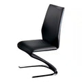 Contemporary Style Z Shaped Chair Base 2Pcs Dining Chairs Blackchrome Finish Side Chair Dining Room Furniture Black Dining Room Contemporary,Modern Metal