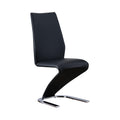 Contemporary Style Z Shaped Chair Base 2Pcs Dining Chairs Blackchrome Finish Side Chair Dining Room Furniture Black Dining Room Contemporary,Modern Metal