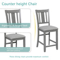 5 Piece Dining Table Set, Wooden Dining Square Table Set For 4, Counter Height Kitchen Table Set With Square Table And 4 Upholstered Chairs For Small Space, Gray Wood Gray Seats 4 Gray Wood Dining Room Acacia 4 Leg Square Dining Table With Chair Acacia