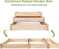 3 Tier Raised Garden Bed Kit Wooden Planter Box Heavy Duty Solid Fir Wood Natural Wood