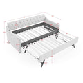 Twin Size Upholstery Daybed With Twin Size Erectable Trundle And Usb Charging Design, Linen Grey Twin Grey Linen