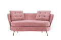 Polyester Fiber Loveseat Sofa Chair Upholstered Couch With Golden Metal Legs Club Two Seat Sofa For Living Reading Room Bedroom Apartment Small Space Dorm,Pink. Pink Polyester Wood Primary Living