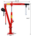 Hydraulic Pickup Truck Crane With Hand Winchpickup Truck Bed Hoist Jib Crane 2000 Lb. Capacity Red Red Steel