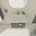 24 Inch Bathroom Vanity With Sink, For Small Bathroom, Bathroom Vanity With Soft Close Door Green 2 Bathroom Wall Mounted Modern Plywood