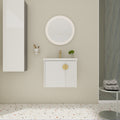 24 Inch Bathroom Vanity With Sink, For Small Bathroom, Bathroom Vanity With Soft Close Door White 2 Bathroom Wall Mounted Modern Plywood