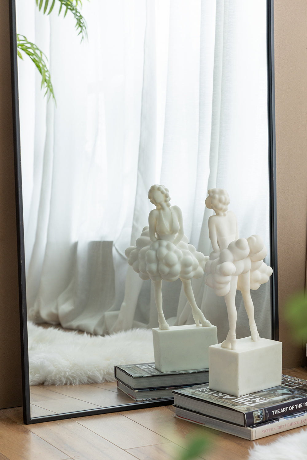 28X1X74" Celine Black Arch Body Mirror Black Iron