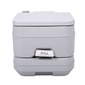 Lightweight Portable Toilet, 2.6 Gallon Flushable Camping Toilet, Sanitary Outdoor Travel Toilet For Tents Boats Semi Trucks Rv Campers, Gray Gray Polypropylene