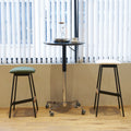 Movable Adjustable Bar Table Pub Table 360 Swivel Counter Bar Height Aluminum Star Base Movable For Stand Desk Bistro Table Dining Room Home Kitchen Table Black Aluminium Alloy