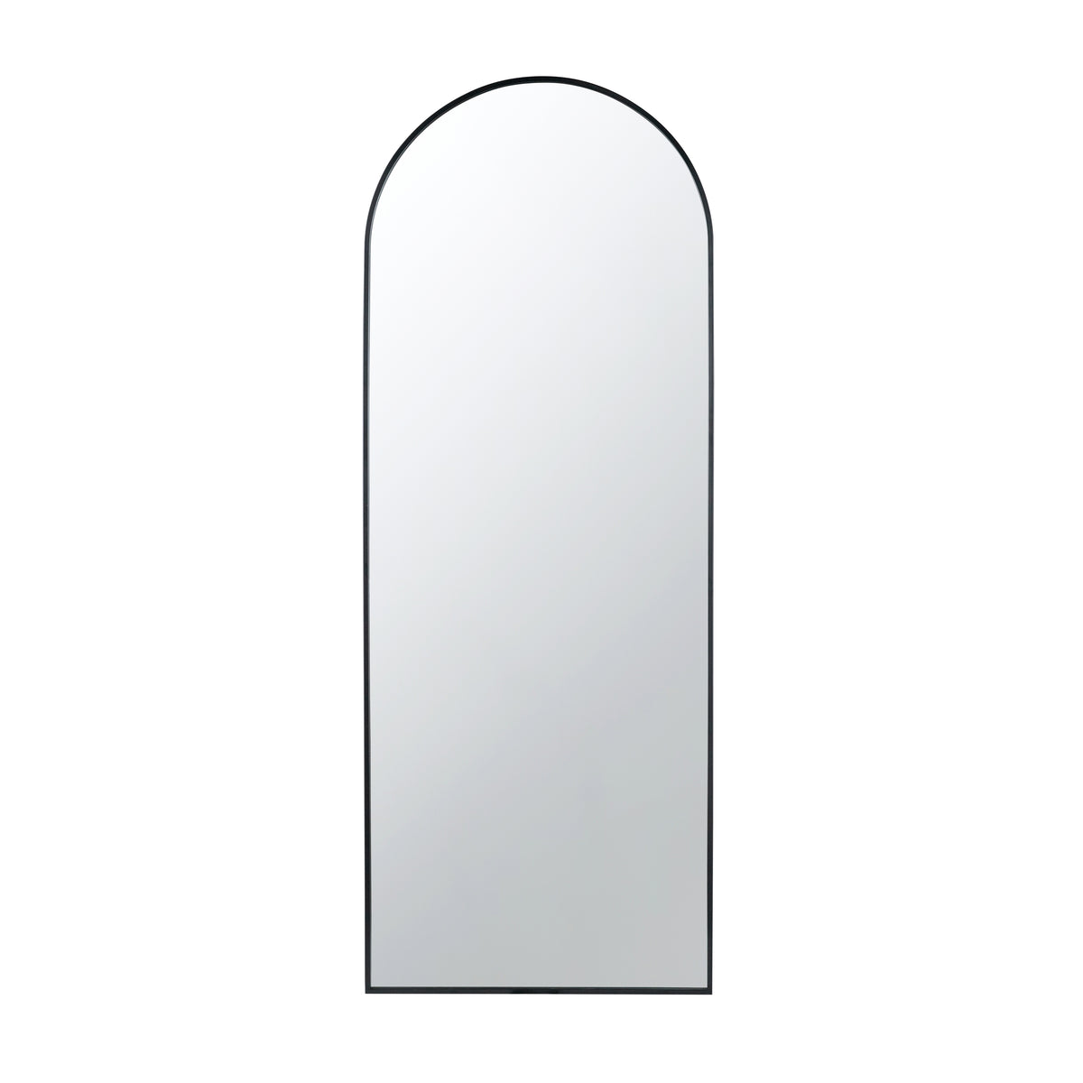 28X1X74" Celine Black Arch Body Mirror Black Iron