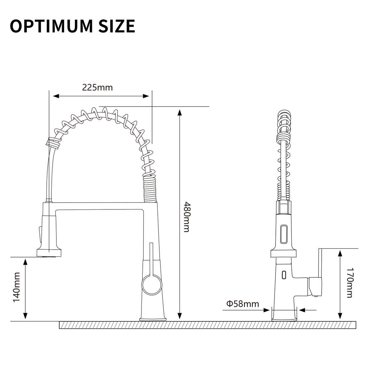 Faucet For Kitchen Sink, Black Kitchen Faucet With Pull Down Sprayer, Modern Commercial Spring Pull Out Kitchen Sink Faucet Black Kitchen Contemporary Ceramic Brass