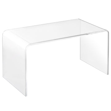 32" Long Rectangle All Acrylic 15Mm Thick Waterfall Coffee Table, Clear Clear Acrylic